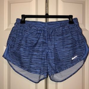 Periwinkle and Black Nike running shorts